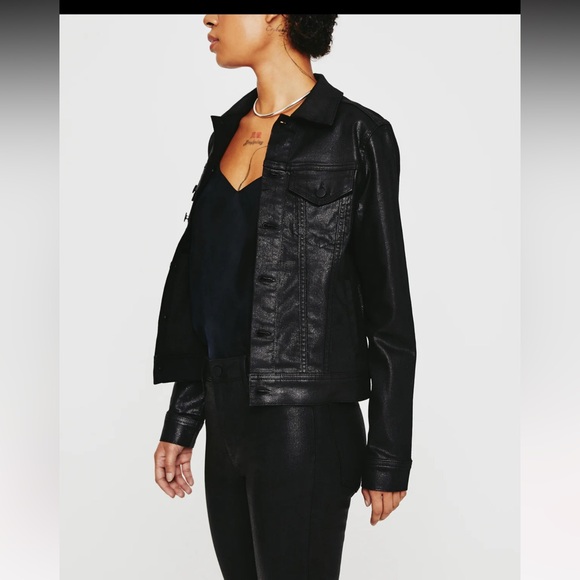 NWT AG Top Quality Women's Luminous Black Denim Jacket - Picture 1 of 8